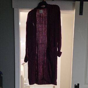 Pink Rose Maroon Cardigan